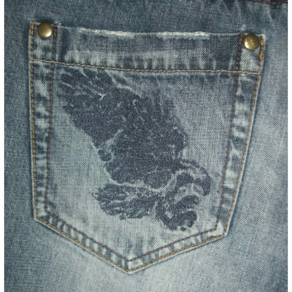 Armani Exchange Jeans Distressed Splatter Holes Grunge Punk alt egirl Short P - Picture 9 of 13